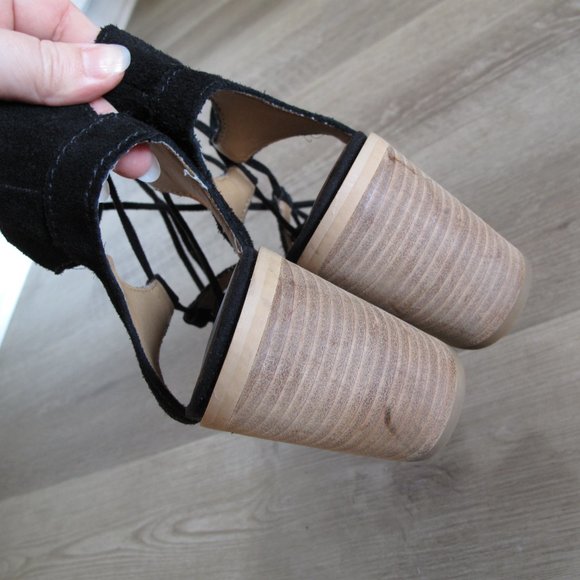 DOLCE VITA Black Suede Lace Up Sandals - Picture 5 of 7